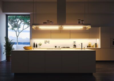 Kitchen with built in lights