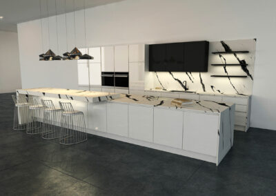 High gloss white cabinets UAE